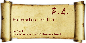 Petrovics Lolita névjegykártya